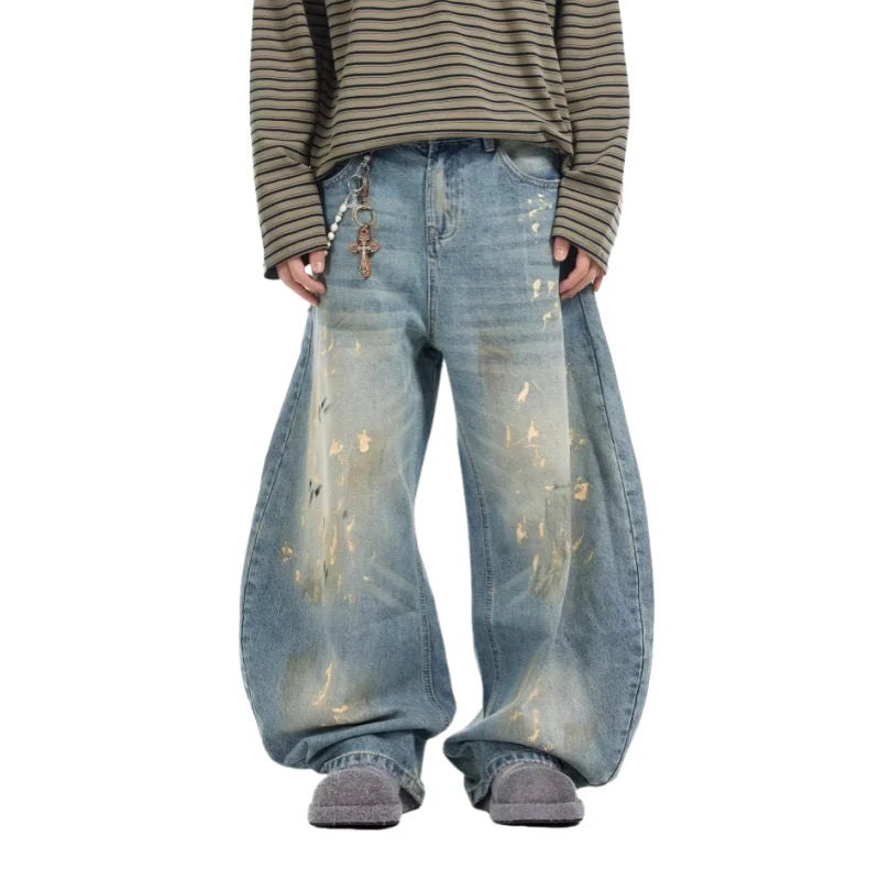 pantalone super baggy uomo con rotture