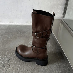 Stivali Vera Pelle Platform