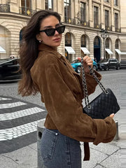 Giacca Suede Marrone