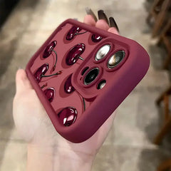 Cover Wine Red Cherry Print Case