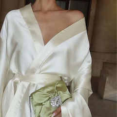 Casual Beige Satin Women's Dress Elegant