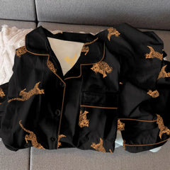 Leopard Print Women's Handsome Pajamas