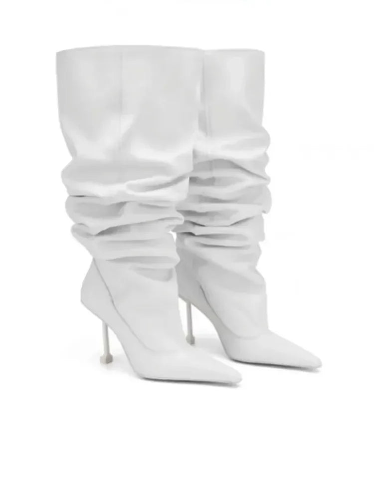 Stivale Alto Arricciato donna