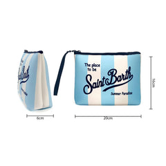 S-Saint B-Barth Striped Zip-up Clutch Bag