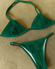Braided Rope Bandage Stripes Brazilian Bikini Swimwear