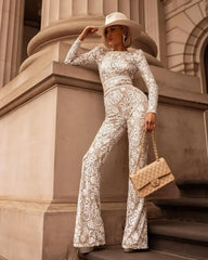 Jumpsuits Solid Color Hollow Out Suit Fashion