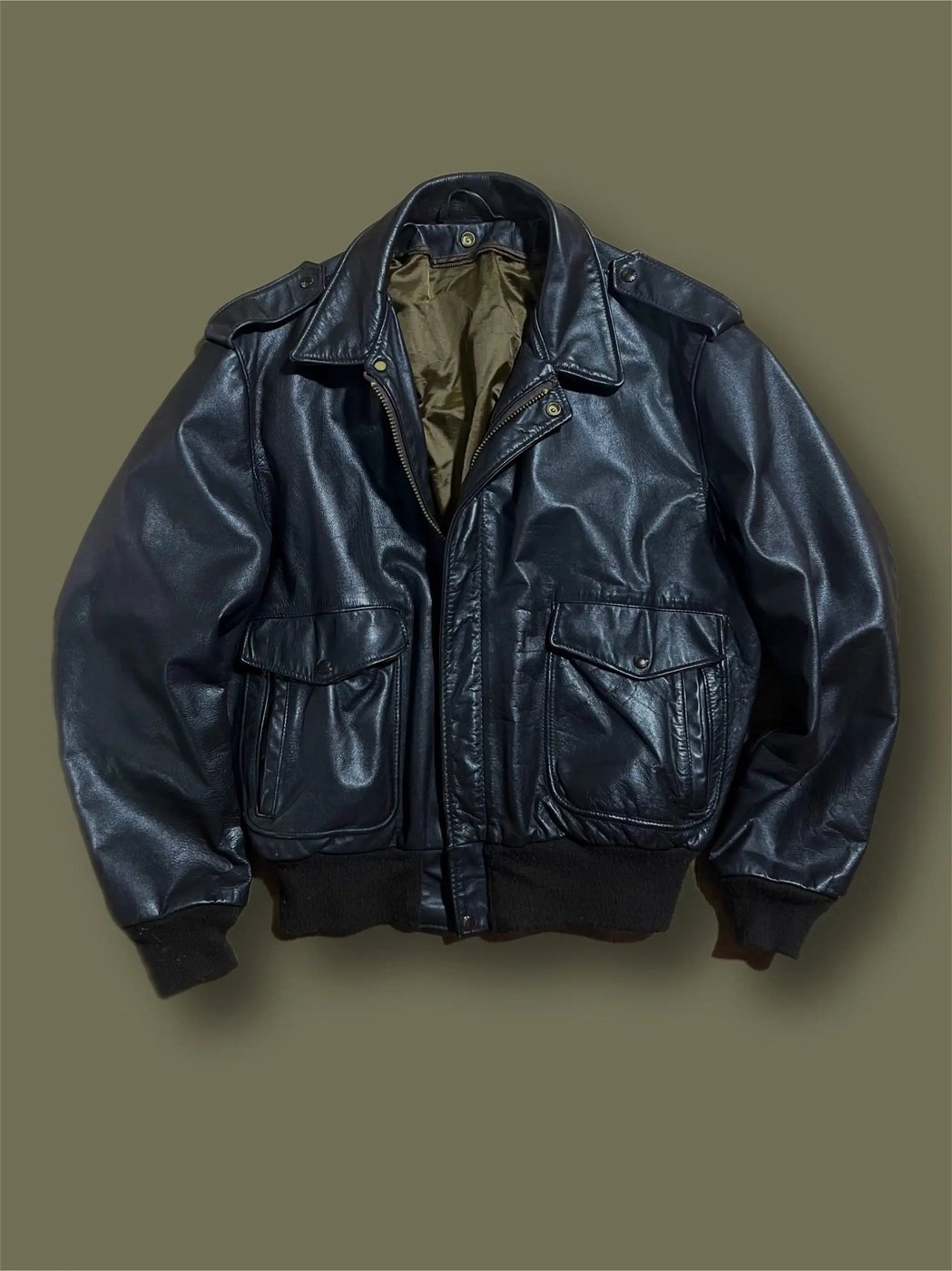 Schott vintage leather size 48