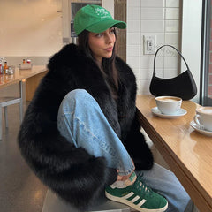 Pelliccia ecologica cropped donna