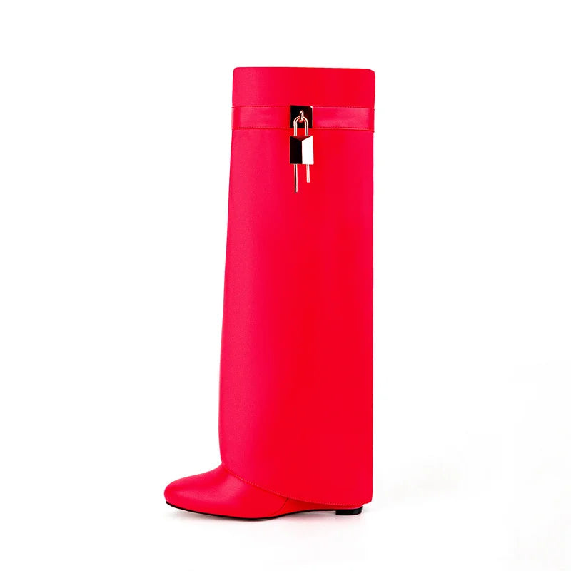 Lock Metal shark stivale alto donna