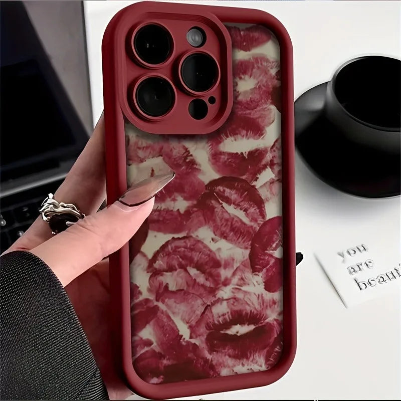 Cover Wine Red Lip Print