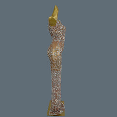 l Dress for Special Events Sparkly Rhinestones Stretch