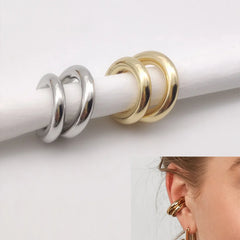 Minimalist Gold Color Round Earrings