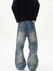 Jeans Lavato Blu Baggy Strappato