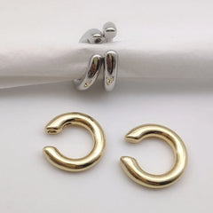 Minimalist Gold Color Round Earrings