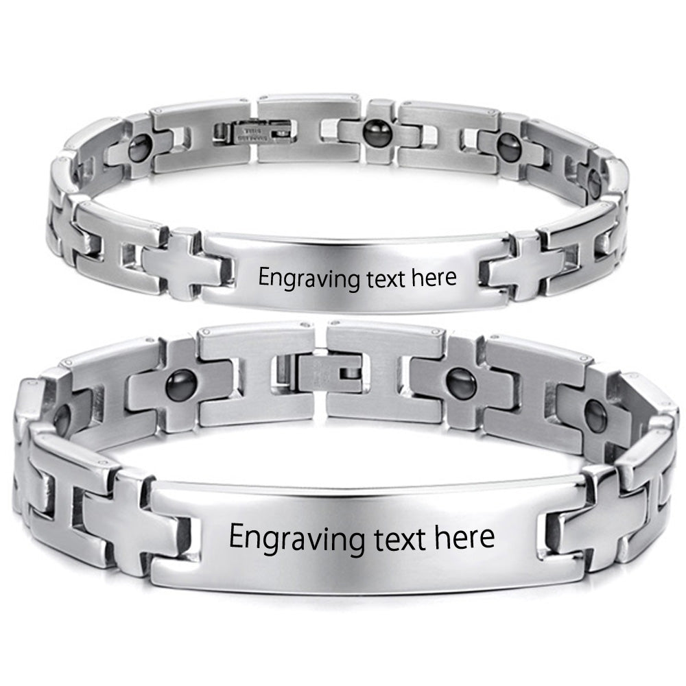 Customized Couple Matching Magnetic Bracelets Set