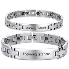 Customized Couple Matching Magnetic Bracelets Set
