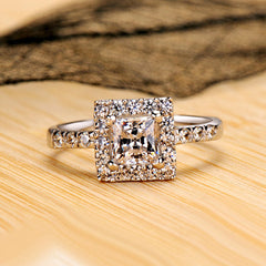0.6 Carat Lab Diamond Princess Cut Engagement Ring