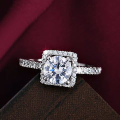 Engravable 2 CZ Diamonds Matching Rings Set for Two