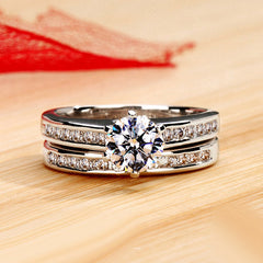 Customized 0.8 Carat Lab Diamond Engraved Ring for Her