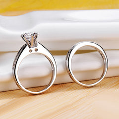 Customized 0.8 Carat Lab Diamond Engraved Ring for Her