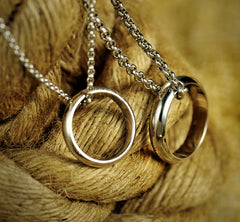 Engraved Lord of the Rings Style Necklaces Set for two