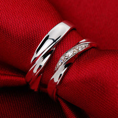 Custom Engraved Sterling Silver Promise Rings (Set of 2)