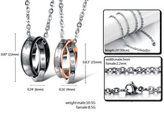 Forever Love Matching Necklaces for Couples Set of 2
