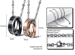 Engraved Matching His and Hers Lovers Necklaces Jewelry Set for 2