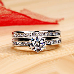 Customized 0.8 Carat Lab Diamond Engraved Ring for Her