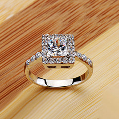 0.6 Carat Lab Diamond Princess Cut Engagement Ring