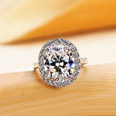 5 Carats Oval Lab Diamond Ring for Women