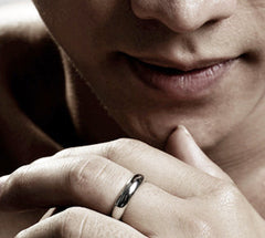 Engraved Promise Ring for Men Sterling Silver 5mm