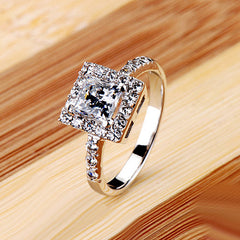 0.6 Carat Lab Diamond Princess Cut Engagement Ring