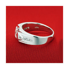 Mens Wedding Ring with Custom Engraving Sterling Silver 7.8mm