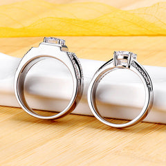 Gulleiâ„?1.8 Carat Lab Diamond Wedding Bands Set | Matching His & Hers Rings