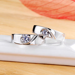 Gulleiâ„?0.64 Carat Lab Grown Diamond Rings Set - Half Hearts Design