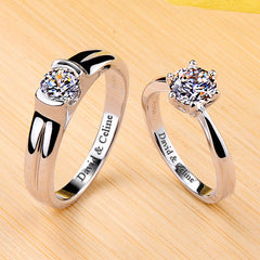 Engraved 1.6 Carat Lab Diamond Matching Rings Set