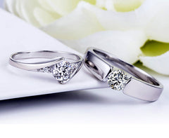 Engraved His and Hers Rings Set with Engraving