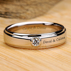 Gulleiâ„?0.5 Carat Solitaire Diamond Mens Wedding Band