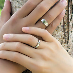 Customized Forever Love Tungsten Promise Rings Set for 2