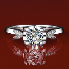 Engraved 0.6 Carat Moissanite Women Ring