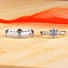 Custom 1.11 Carat Lab Diamond Couple Rings Set
