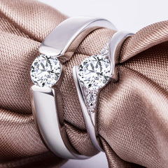 Engraved His and Hers Rings Set with Engraving