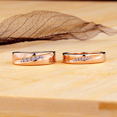 Engraved 0.03 Carat Lab Diamond Matching Rings Set