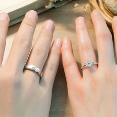 Custom Engraved Silver Marriage Rings for Couples