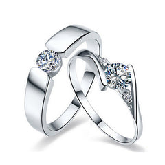 Engraved His and Hers Rings Set with Engraving