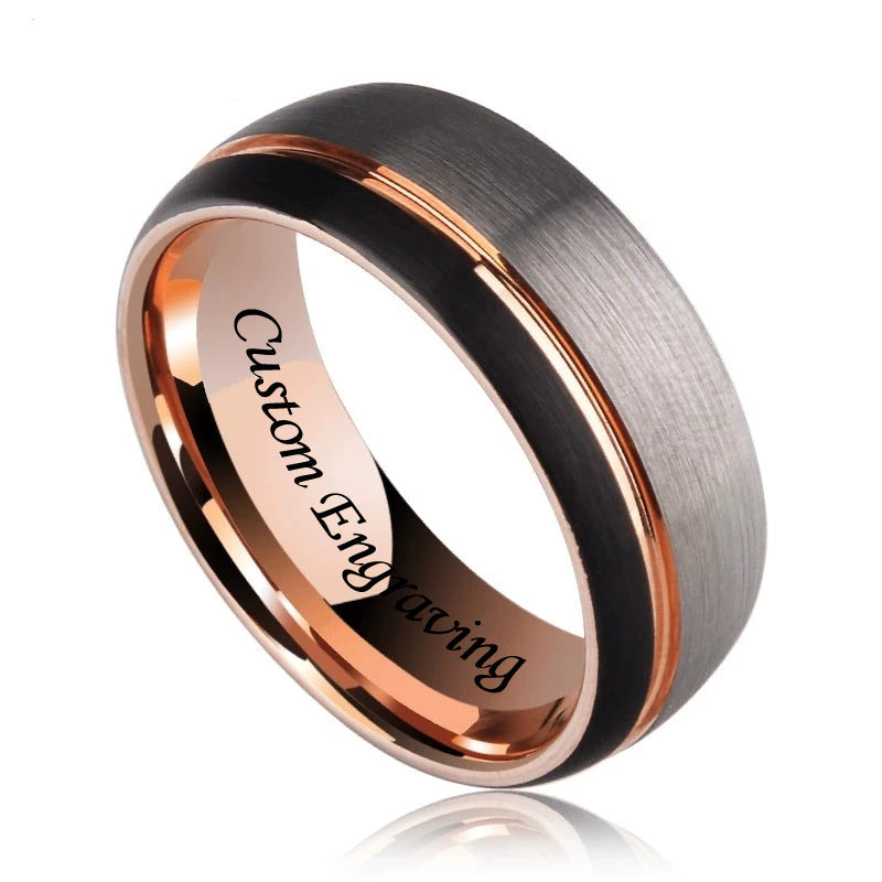 Mens Wedding Band Brushed Tungsten