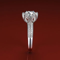0.5 Carat Halo Moissanite Diamond Ring for Her