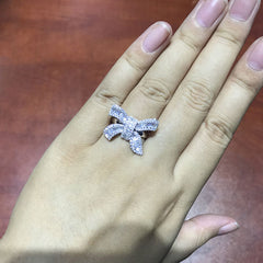 Bow Shaped 0.5 Carat Lab created Diamond Ring