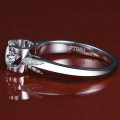 Engraved 0.6 Carat Moissanite Women Ring